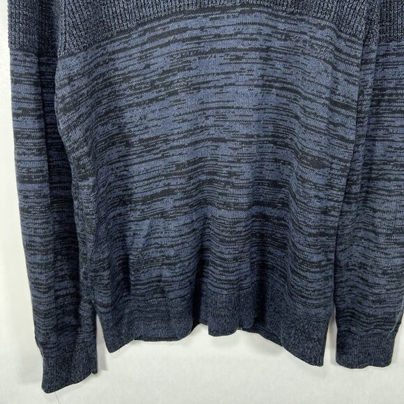 Kenneth Cole Full Zip Cardigan Sweater Mens Large Navy Heathered Chunky Knit - Picture 13 of 13